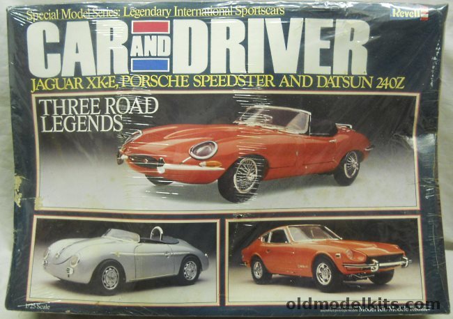 Revell 1/25 Three Road Legends Jaguar XK-E Roadster / Porsche Speedster / Datsun 240Z, 7465 plastic model kit